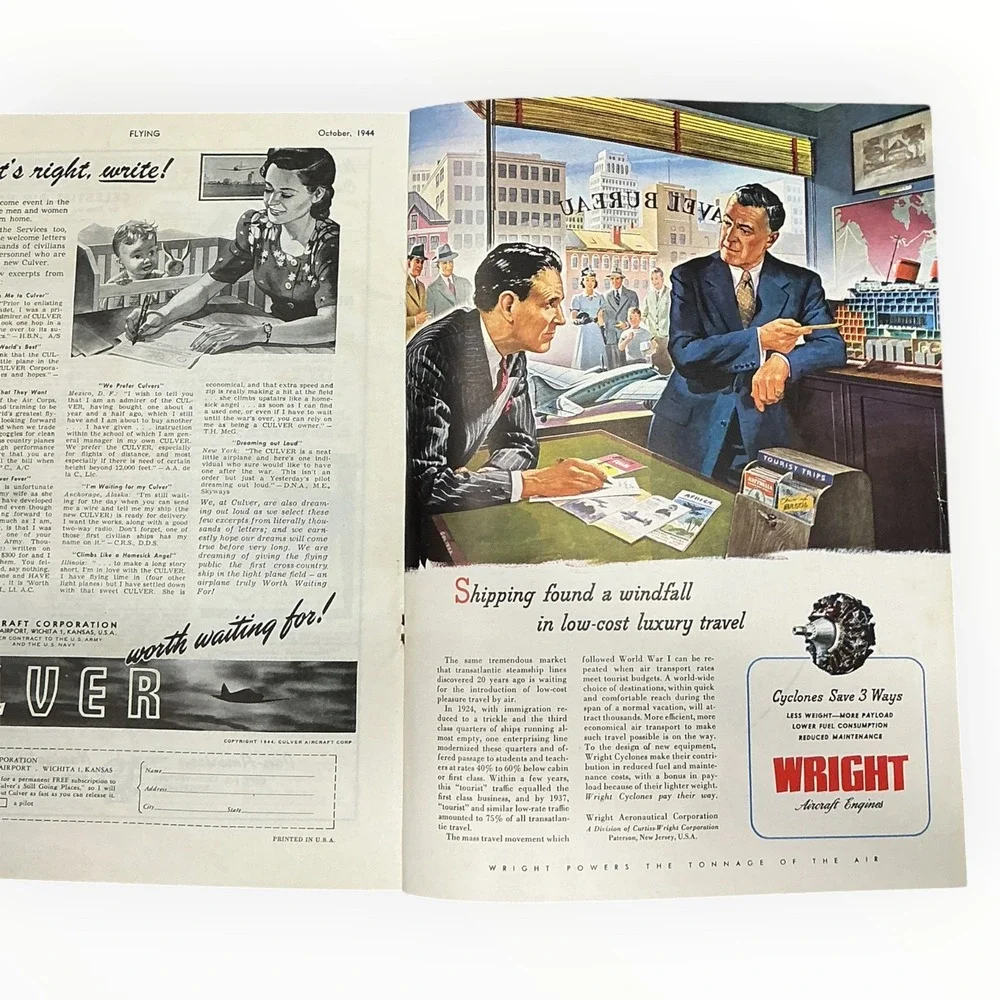 1944 Flying Magazine October WWII US Naval Aviation at War Aircraft Carrier